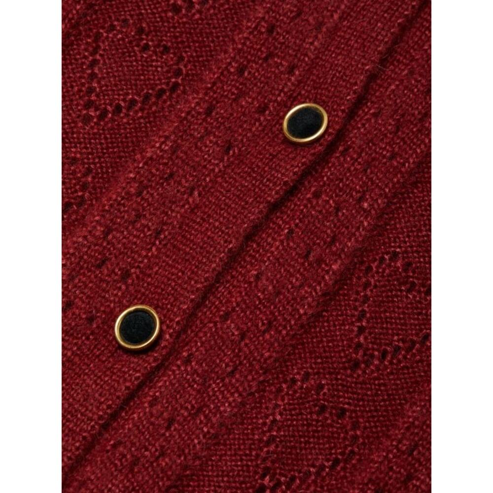 Markarian Burgundy Poesie Hearts Silk Mohair Blend Maxi Dress Size Small - Picture 13 of 15